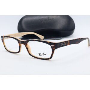 Ray Ban RB 5150 5239 Havana Rectangle Eyeglasses Clear Lenses 48mm